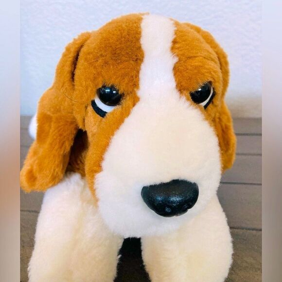 Bassett Hound Tricolor Plush Dog Stuffed Animal Aurora Toy - Picture 1 of 5